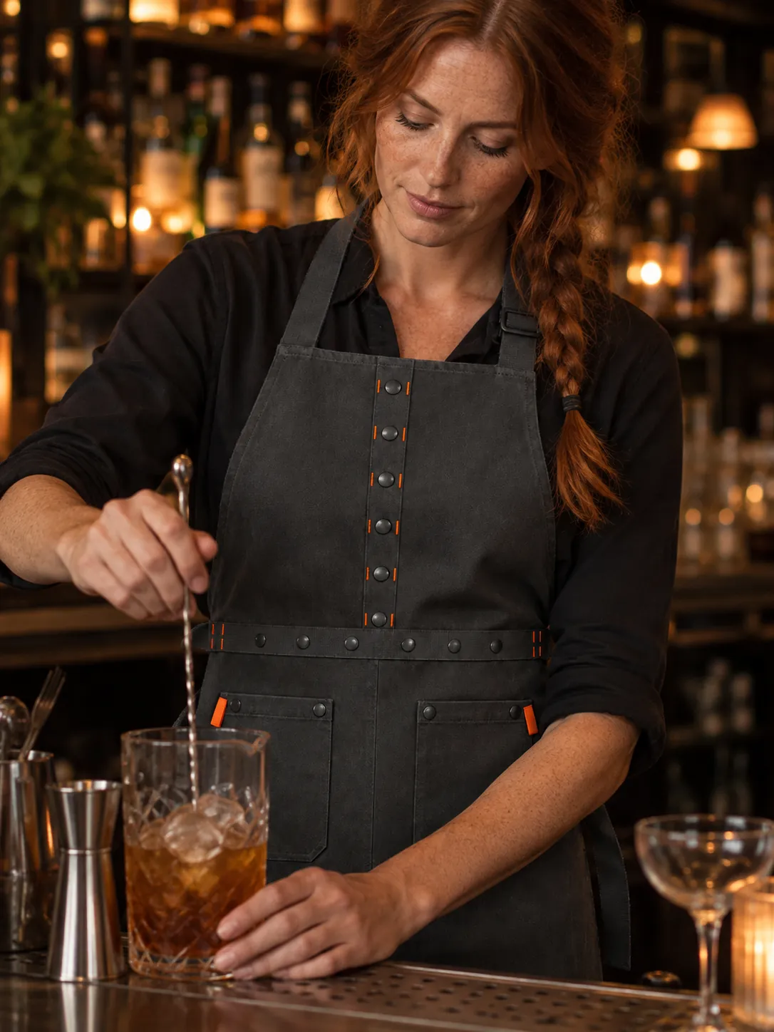 Bar Bib Apron in use at work