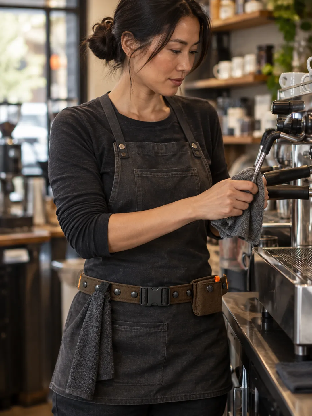 Barista Hip Belt in use at work