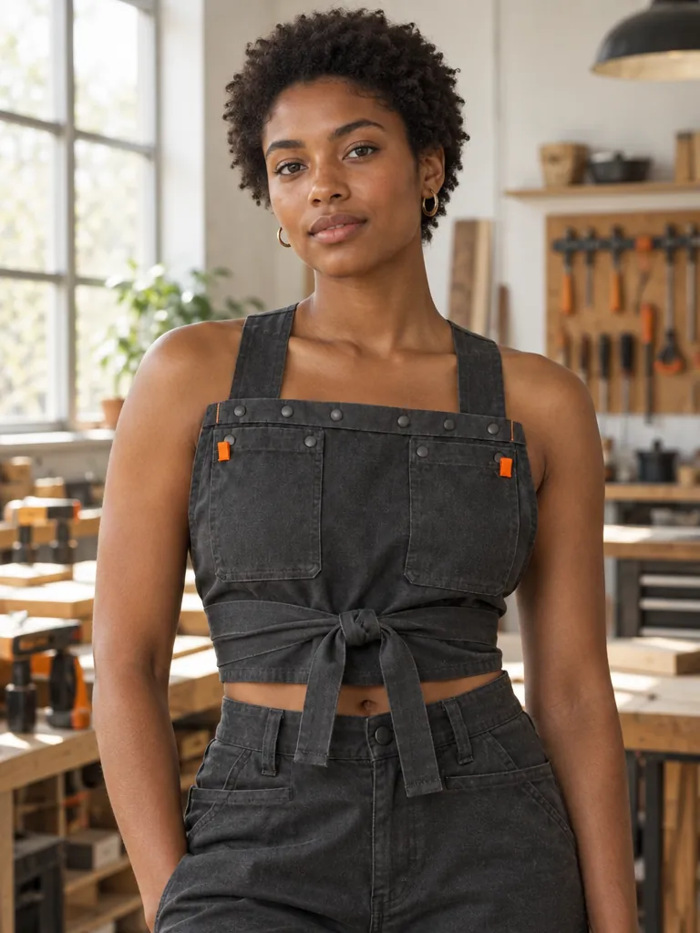 Bistro Long Waist Apron, back view