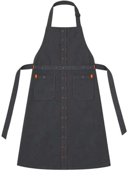 Butcher's Long Bib Apron, front view