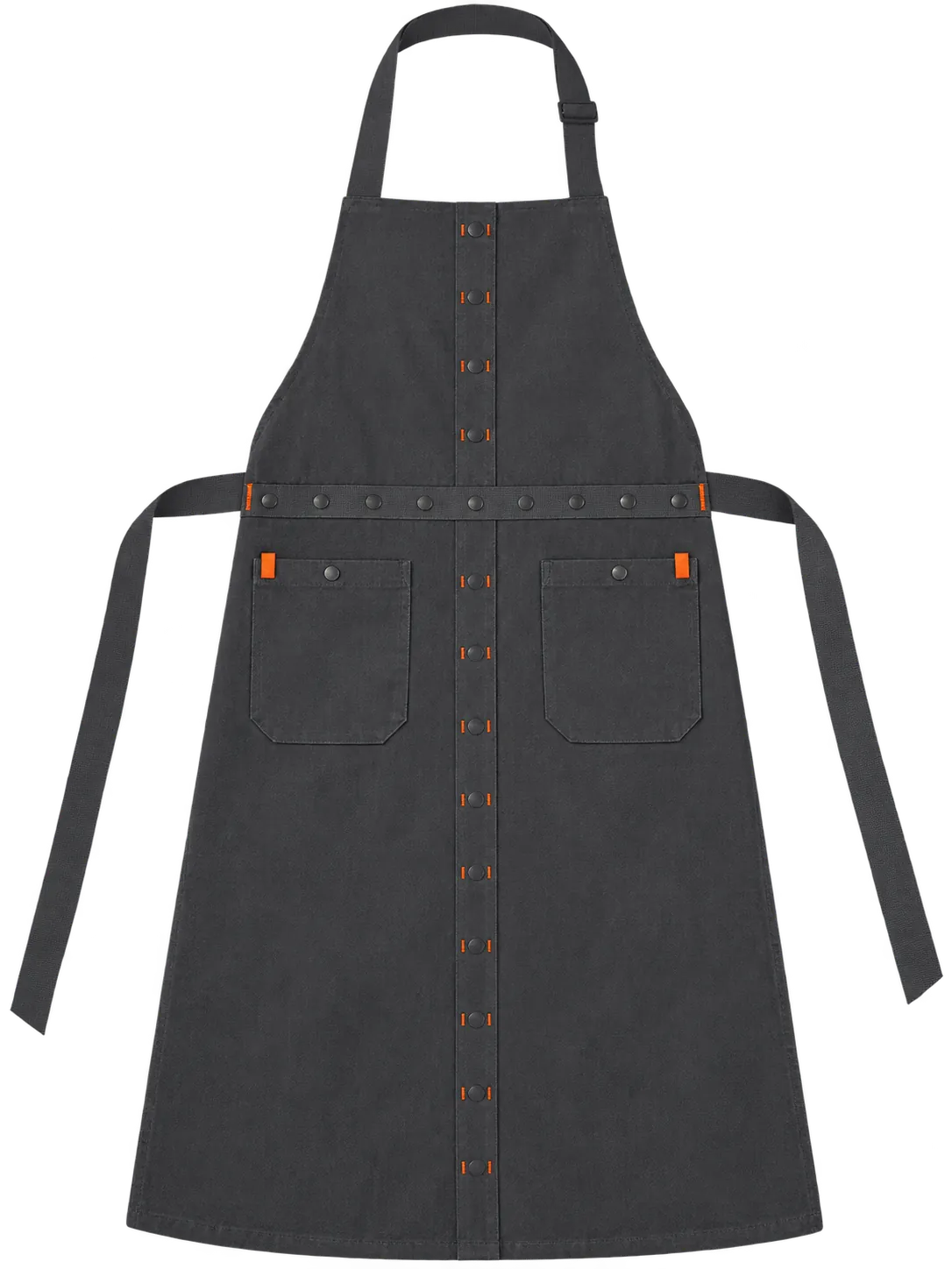 Butcher's Long Bib Apron, front view