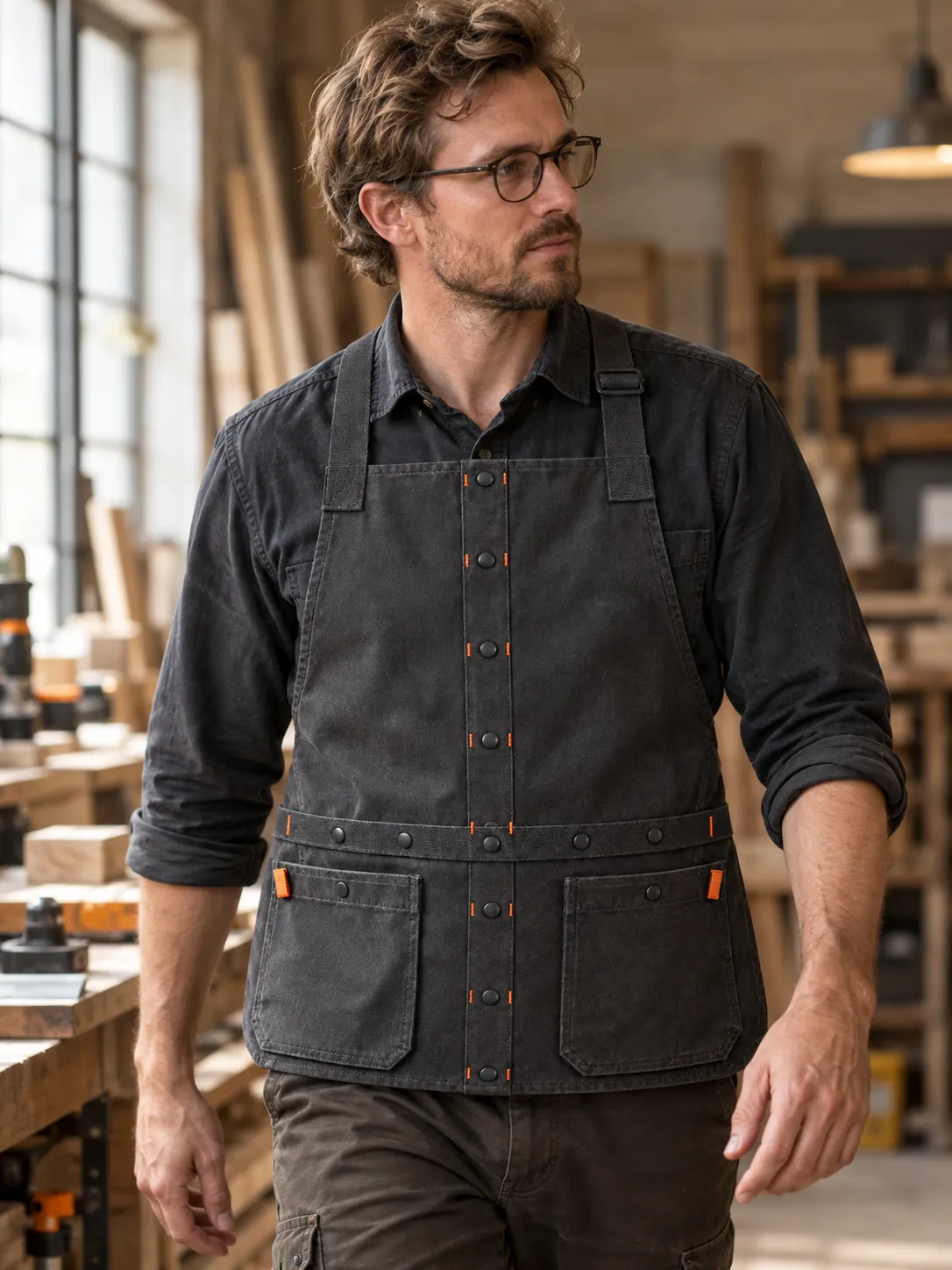 Convertible Vest Apron in use at work