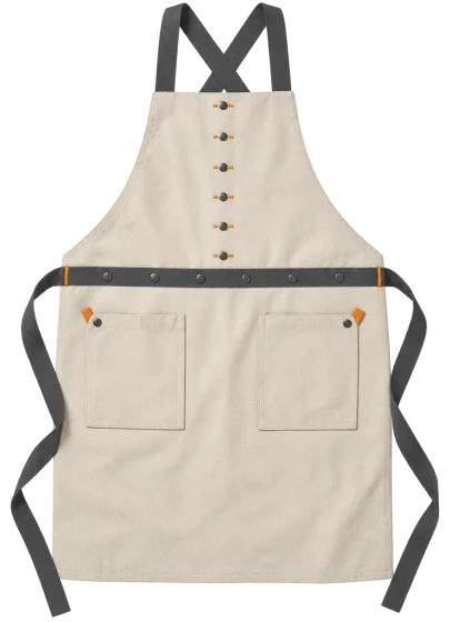 Cross-Back Kitchen Apron, front view