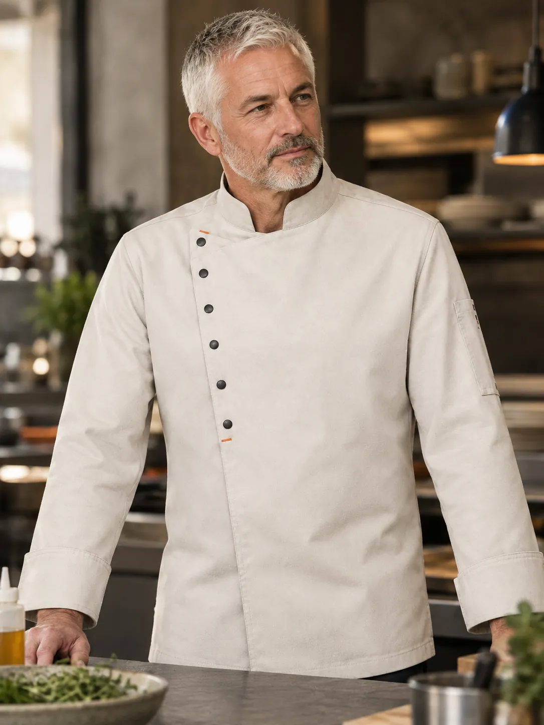 Cross-Over Chef Jacket in use at work