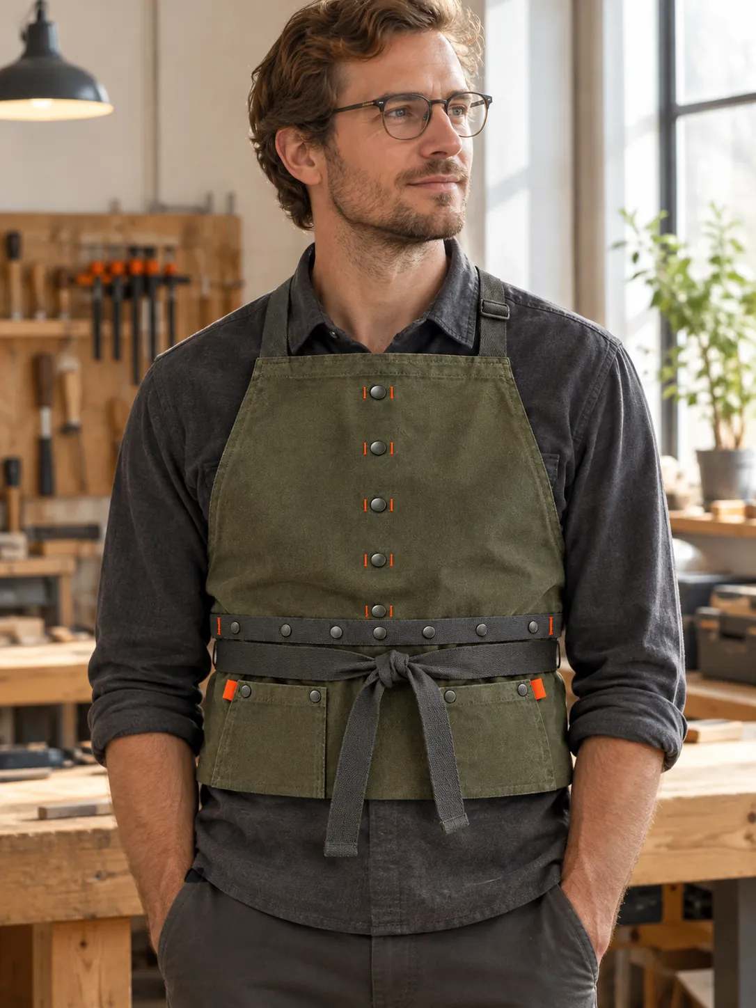 Florist's Bib Apron, back view