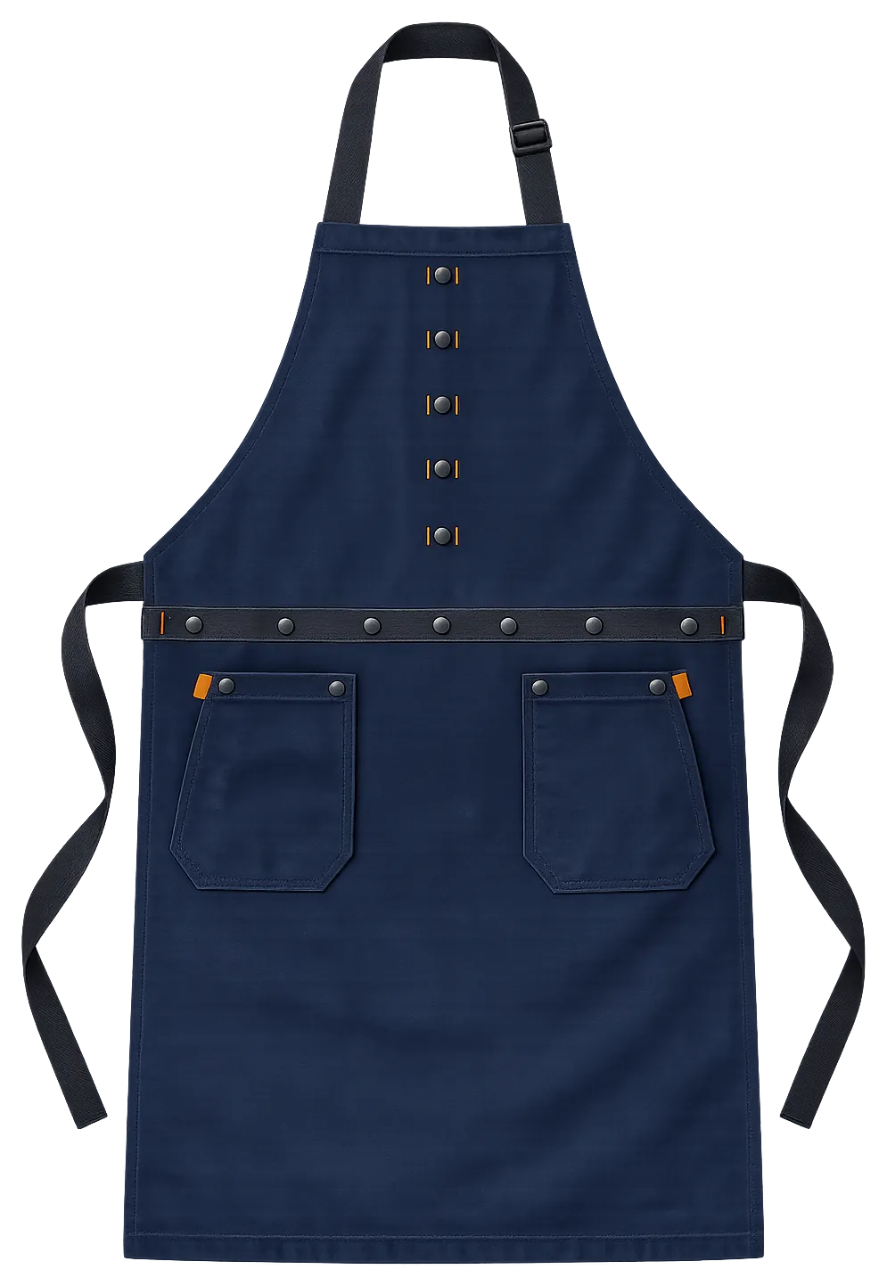 Florist's Bib Apron in Indigo, front view