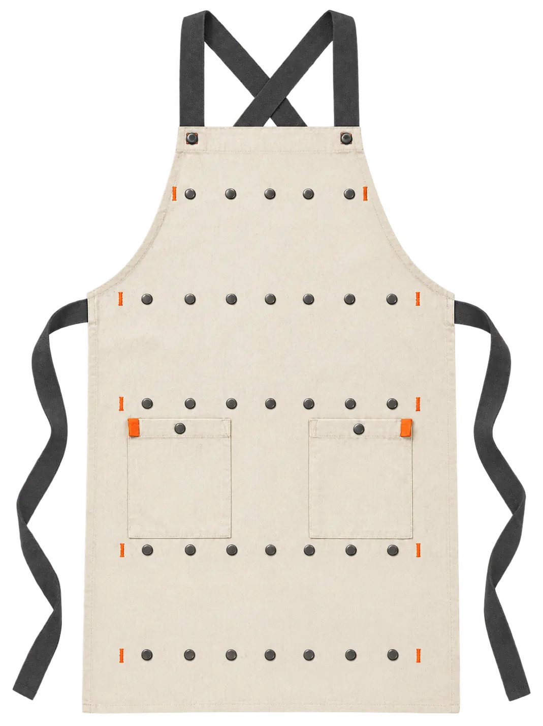 Full Grid Rig Apron in Raw Canvas, front view