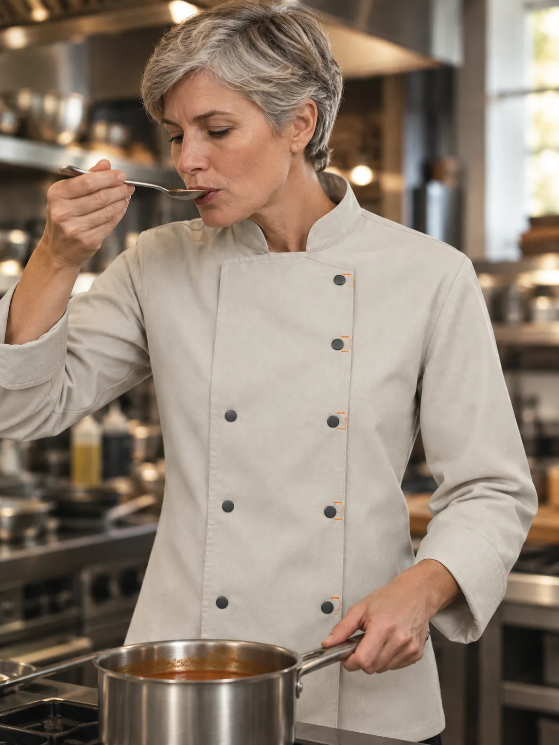 Line Chef Jacket in use at work
