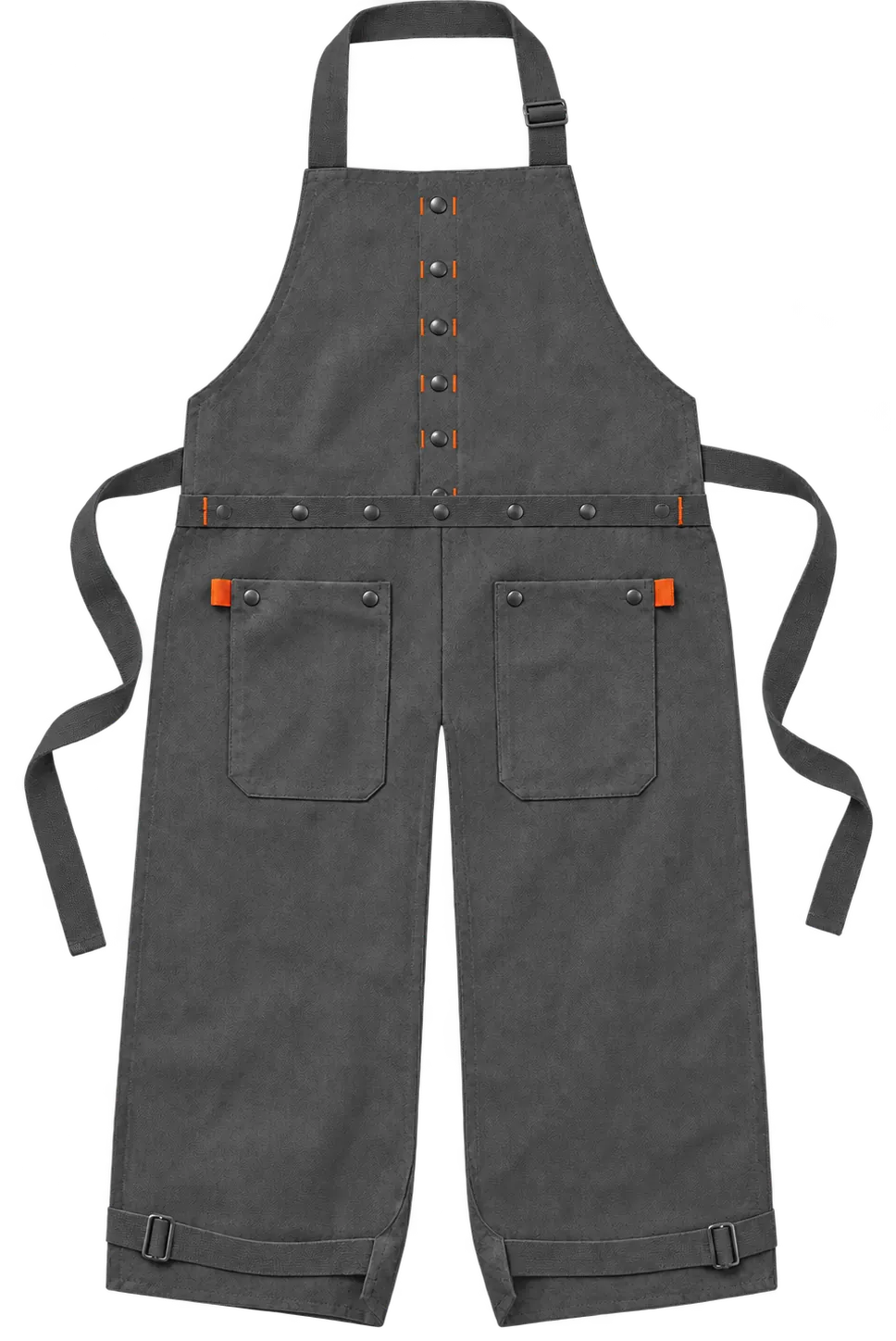 Maker's Split-Leg Apron in Graphite, front view