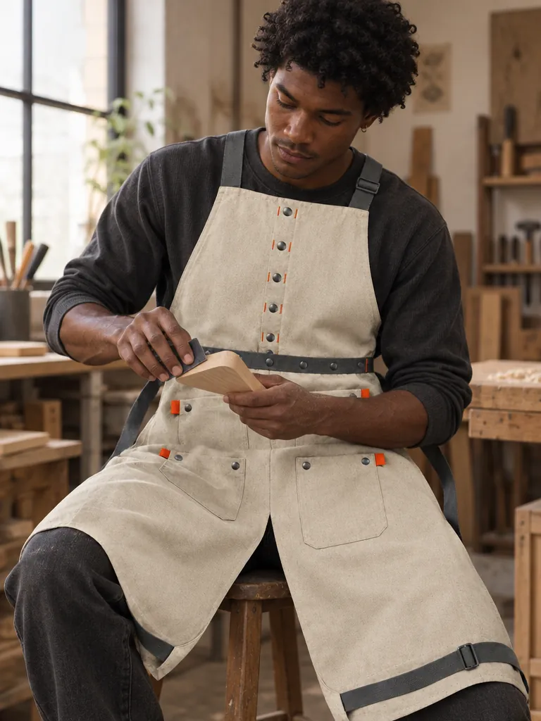 Maker's Split-Leg Apron in use at work