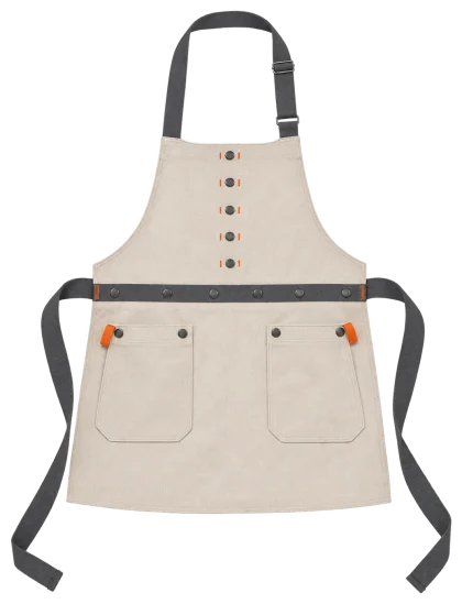 Pastry Short Bib Apron, front view