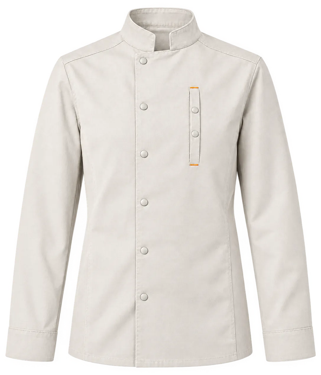 Snap-Front Chef Jacket in Chalk, front view