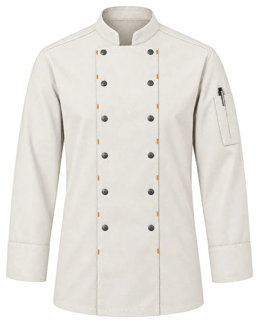 Utility Chef Jacket in Chalk, front view