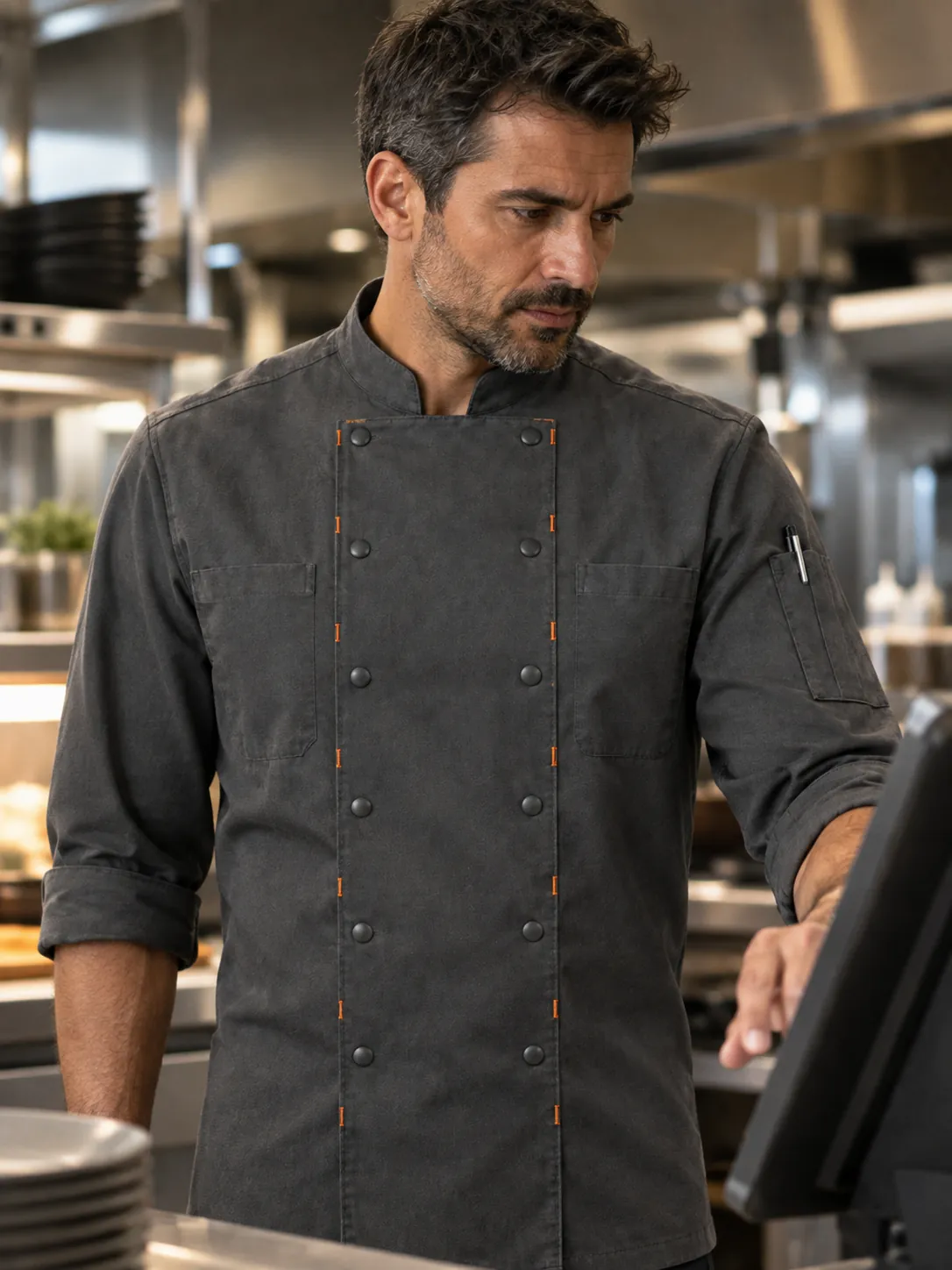 Utility Chef Jacket in use at work