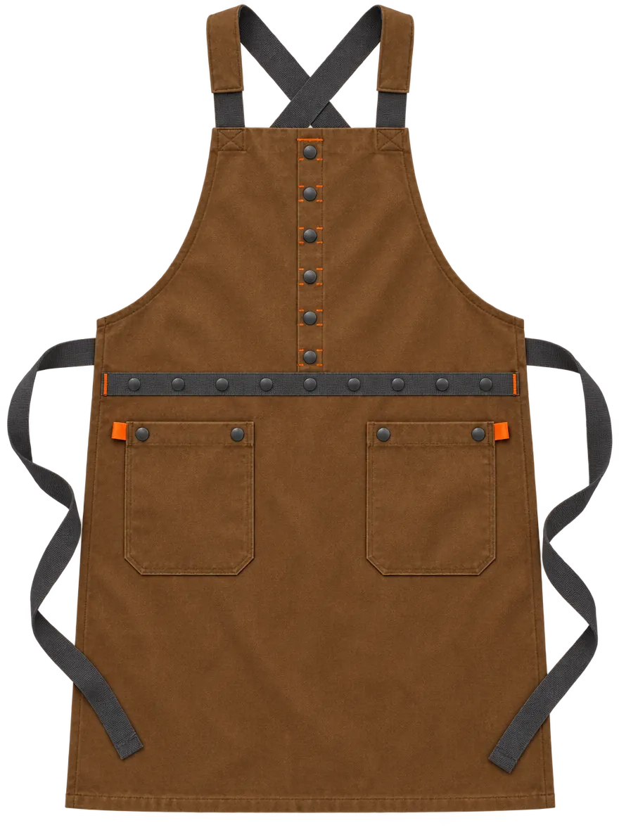 Woodshop Cross-Back Apron, front view